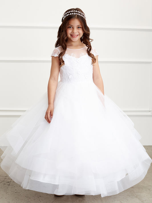 Girls Floor Length Dress w/Horsehair Trim