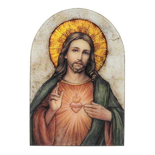Sacred Heart of Jesus Arched Plaque