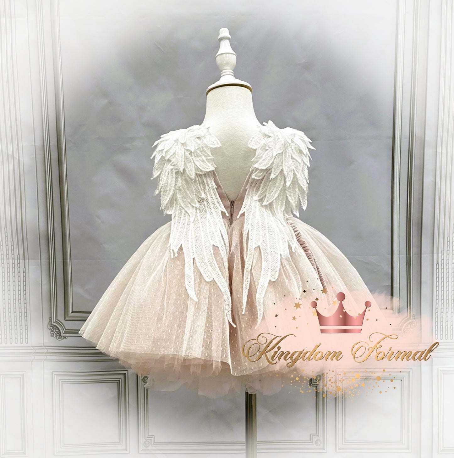 Girls Tulle Dress with Angel Wings
