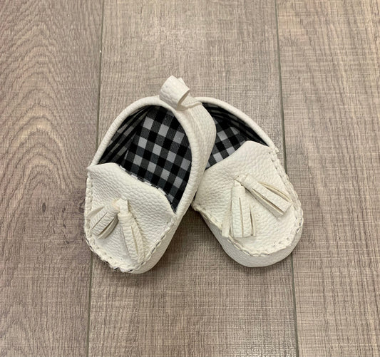 Baby Boy White Leather Loafers