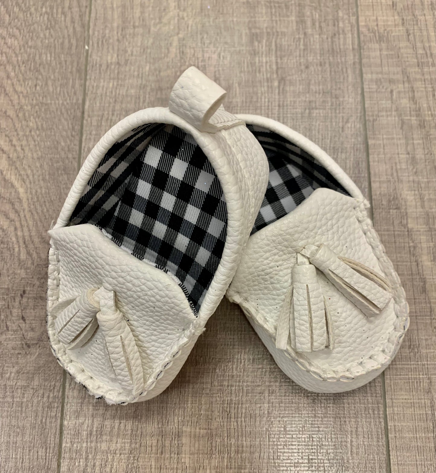 Baby Boy White Leather Loafers