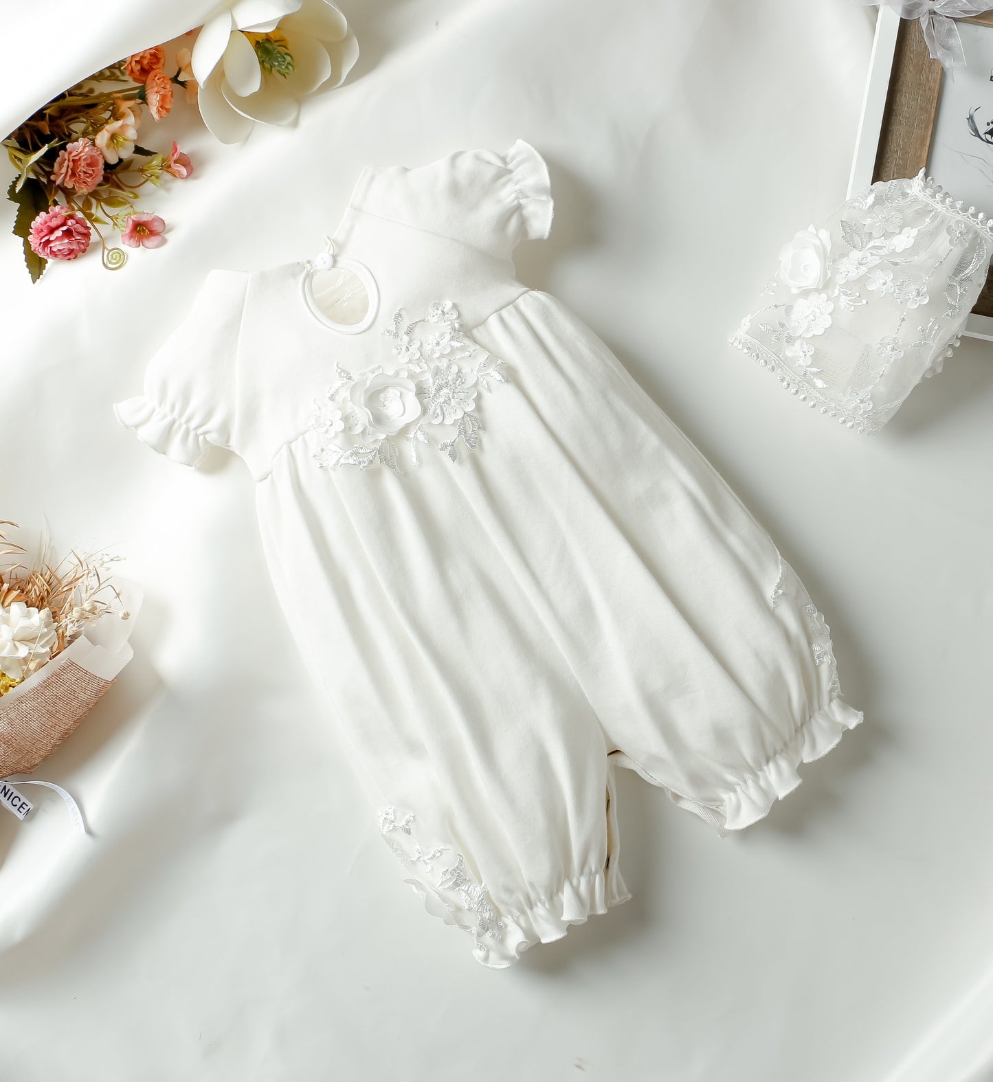 Princess Daliana SS Embroidered Onesie