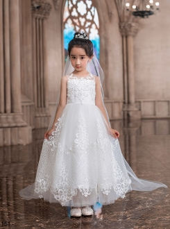 Princess Daliana Embroidered Lace/Tulle Dress