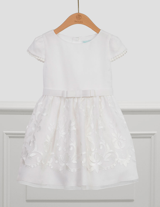 Abel & Lula White Organdy Embroidered Dress