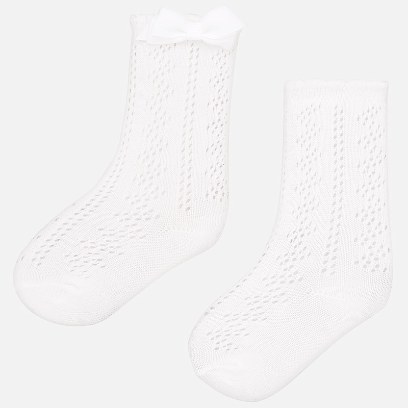 Mayoral Baby Openwork Long Socks with Bow