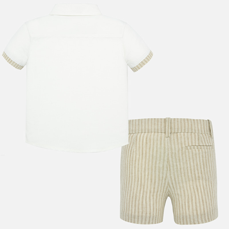 Mayoral Boy Dress Shirt/Linen Vest/Linen Shorts Set