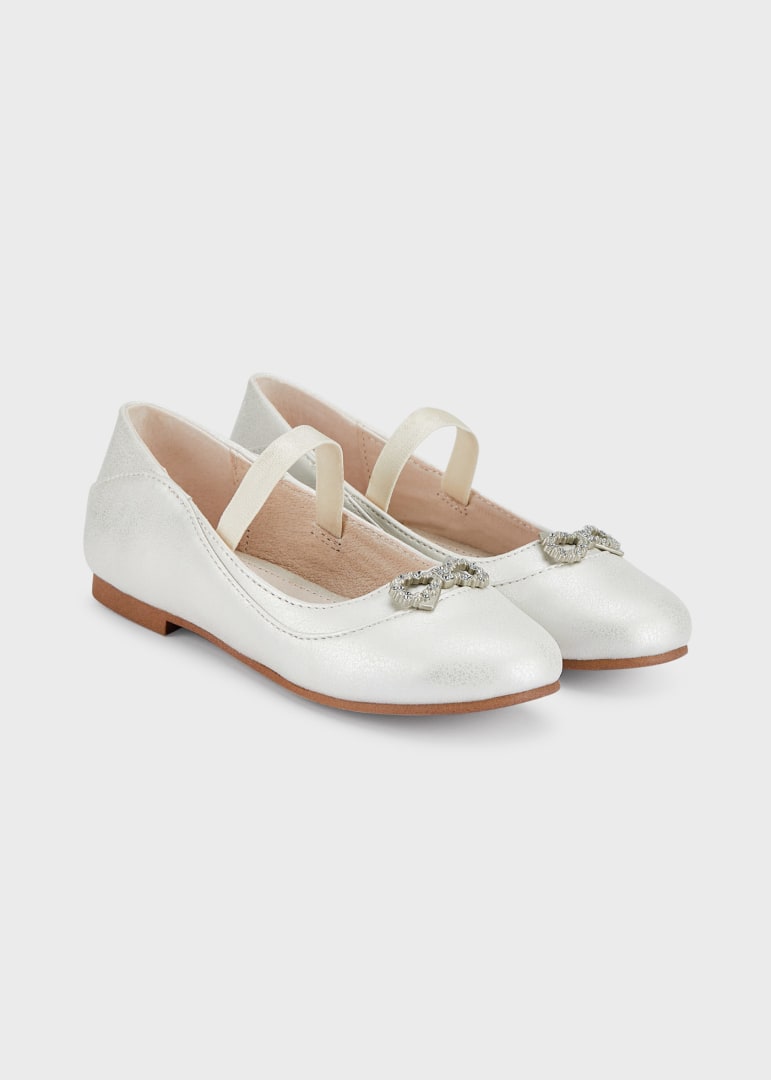 Mayoral Ballet flats with rhinestone bow