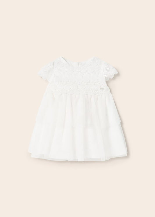 Mayoral Combined tulle and guipure dress