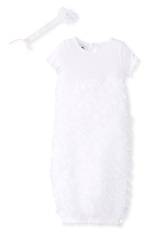 Mudpie White Chiffon Sleep Gown & Headband