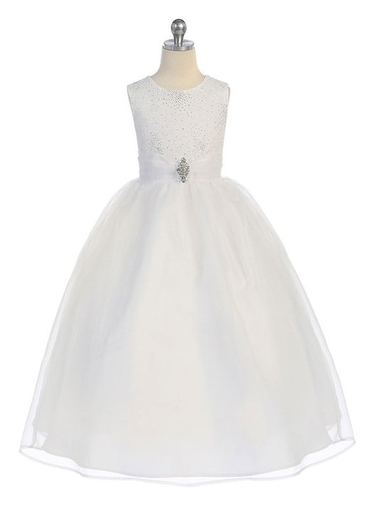 Sparkle Organza Dress w/Brooch