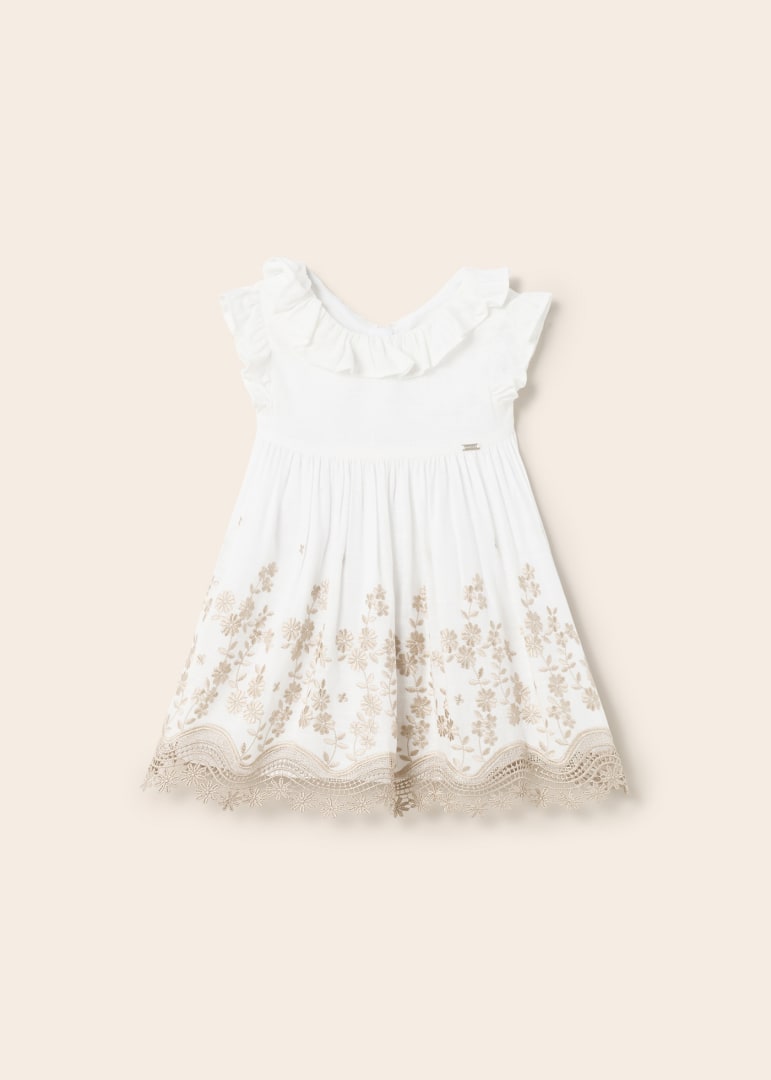 Mayoral Embroidered linen dress