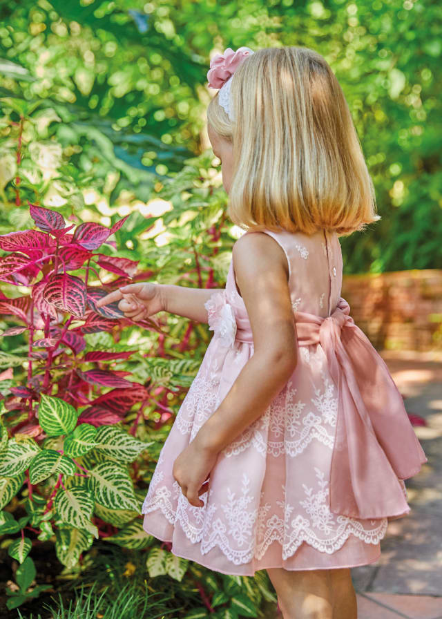 Abel & Lula Pink Organza Baby Dress