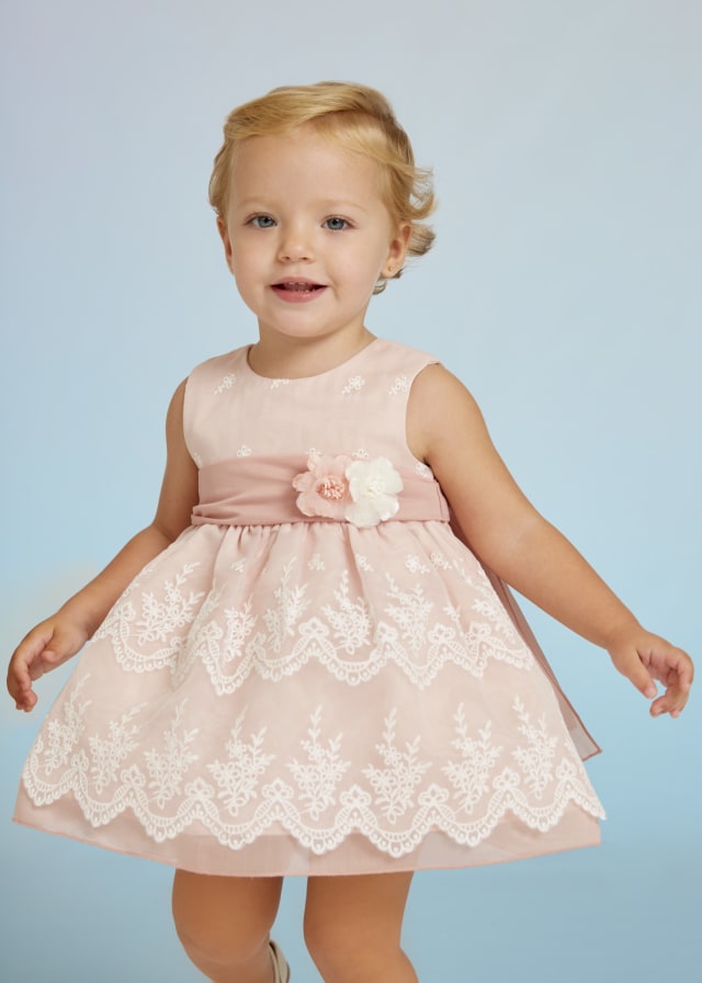 Abel & Lula Pink Organza Baby Dress