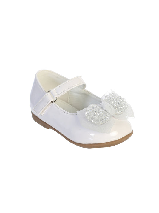 Patent Baby Shoe with Bead Bow