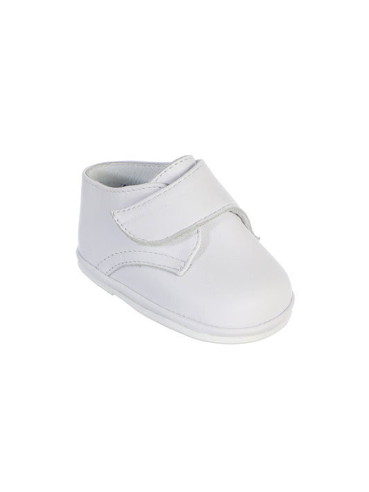 Baby Boy's Leather Baptism Shoes with Velcro Closure