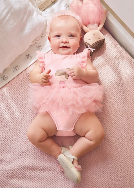 Mayoral Sustainable cotton bodysuit with headband